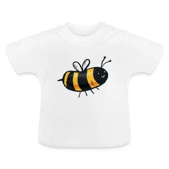 abeille - T-shirt bio col rond Bébé - blanc - Devant