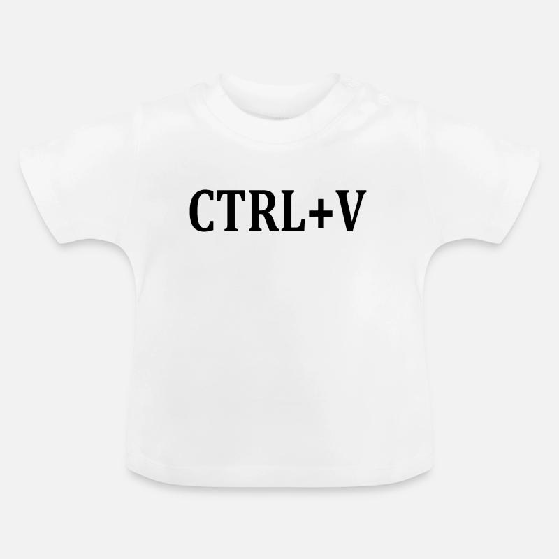 Ctrl + v - T-shirt bio col rond Bébé - blanc