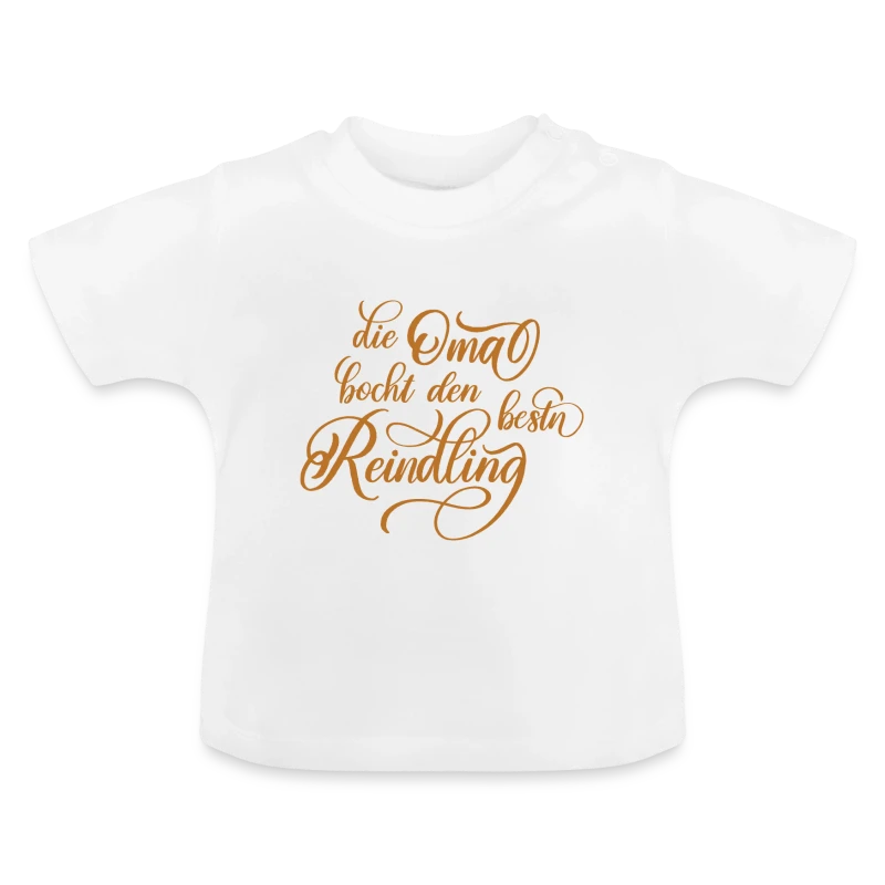 Die Oma backt den besten Reindling - Baby Bio-T-Shirt mit Rundhals