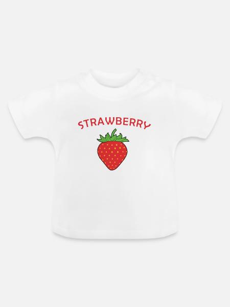 Strawberry - Baby Bio-T-Shirt mit Rundhals - Weiß