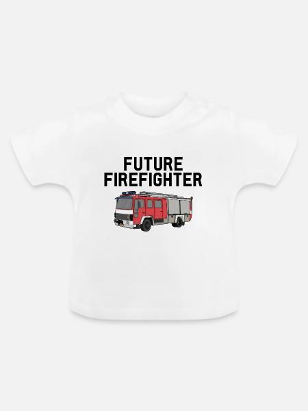 FUTURE FIREFIGHTER - Baby Bio-T-Shirt mit Rundhals - Weiß