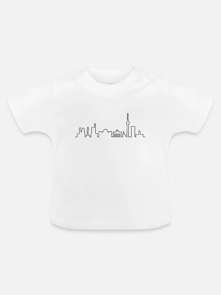 Skyline Berlin - Baby Bio-T-Shirt mit Rundhals - Weiß