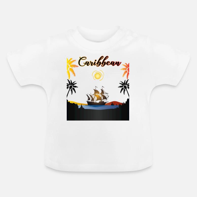 Caraïbes - T-shirt bio col rond Bébé - blanc