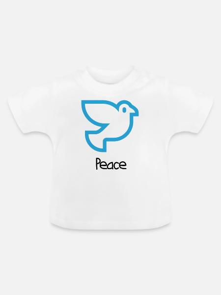 Peace - Baby Bio-T-Shirt mit Rundhals - Weiß