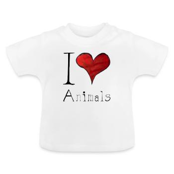 Animals - Baby Organic T-Shirt with Round Neck - white - Front