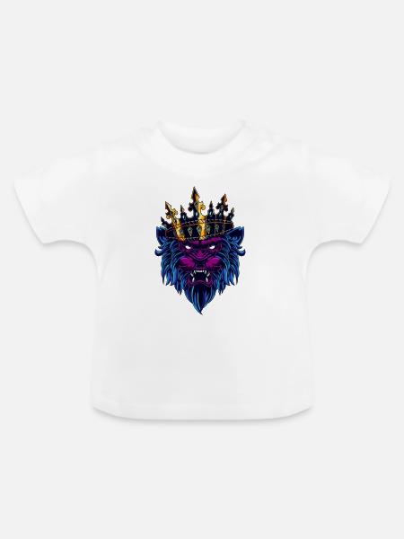 Gaming Lion - Baby Bio-T-Shirt mit Rundhals - Weiß
