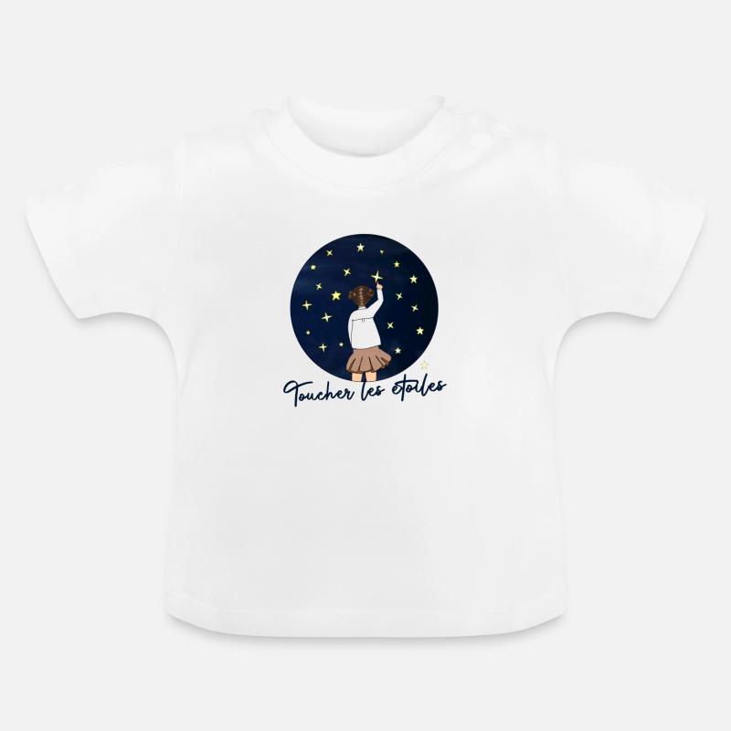 Toucher les étoiles - T-shirt bio col rond Bébé - blanc