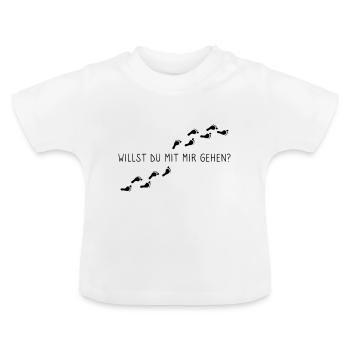 Willst du mit mir gehen? - Baby Bio-T-Shirt mit Rundhals - Weiß - Vorne