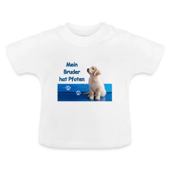 Labrador Welpe Bruder - Baby Bio-T-Shirt mit Rundhals - Weiß - Vorne