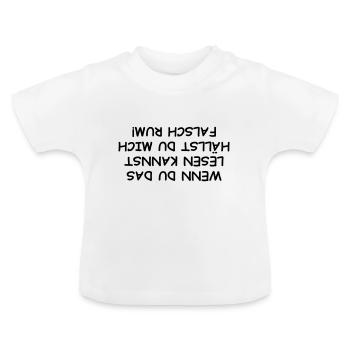 Wenn du das lesen kannst - Baby Bio-T-Shirt mit Rundhals - Weiß - Vorne