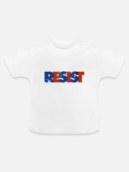 Widerstehen Sie Distressed - Baby Bio-T-Shirt mit Rundhals - Weiß