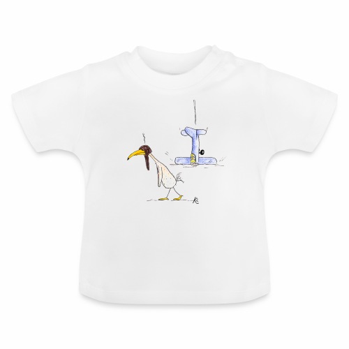 cartoon_Kleimdesign_abstu - Baby Bio-T-Shirt mit Rundhals