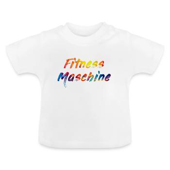 Fitness Maschine - Baby Bio-T-Shirt mit Rundhals - Weiß - Vorne