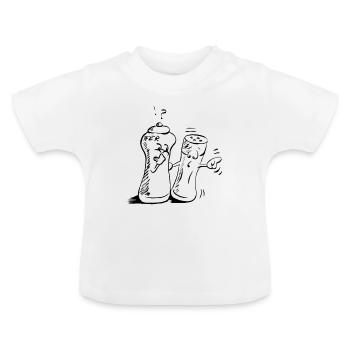 Sel et poivre - T-shirt bio col rond Bébé - blanc - Devant