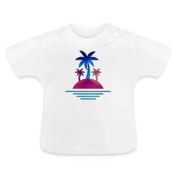 île ensoleillée île ensoleillée - T-shirt bio col rond Bébé - blanc - Devant