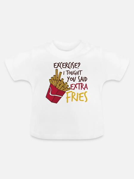 Extra Fries - Baby Bio-T-Shirt mit Rundhals - Weiß