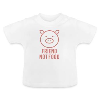 Un ami, pas un animal alimentaire Droits de protection des animaux - T-shirt bio col rond Bébé - blanc - Devant