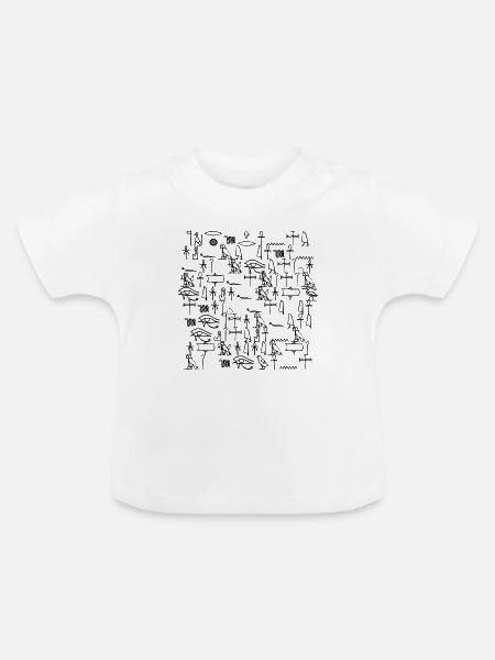 Ägyptische Zeichen - Baby Bio-T-Shirt mit Rundhals - Weiß