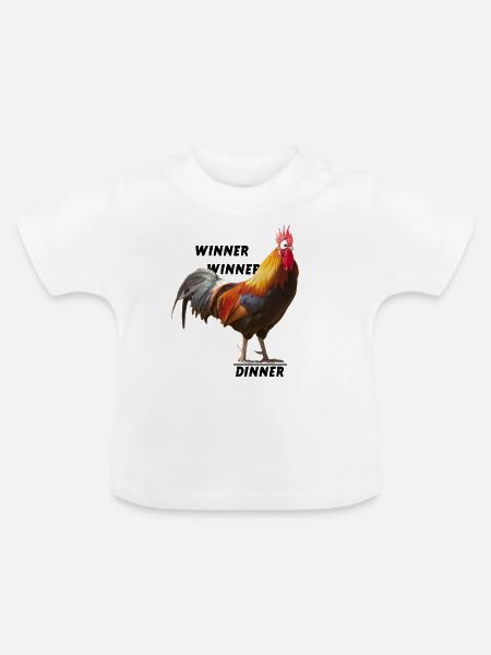 Winner Winner Chicken Dinner - Baby Bio-T-Shirt mit Rundhals - Weiß