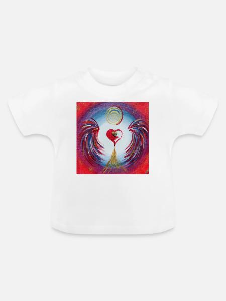 Herzengel der Quelle - Baby Bio-T-Shirt mit Rundhals - Weiß
