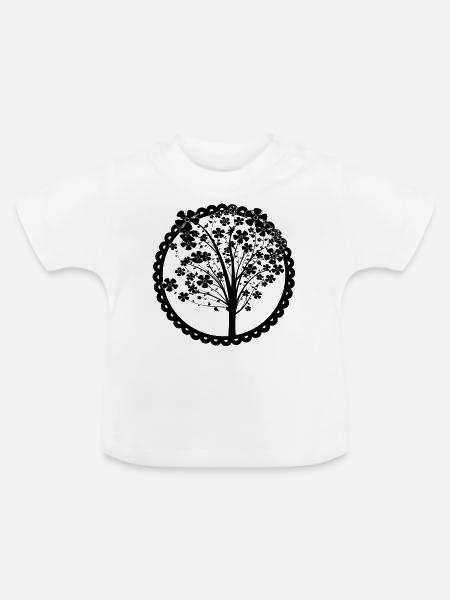 Lebensbaum - Baby Bio-T-Shirt mit Rundhals - Weiß