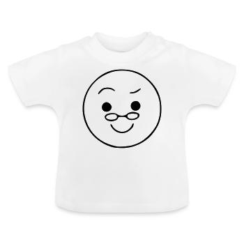 Emoji sketch glasses black - Baby Organic T-Shirt with Round Neck - white - Front