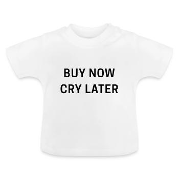 Shopping Mode Shopping Addiction Dire un cadeau - T-shirt bio col rond Bébé - blanc - Devant