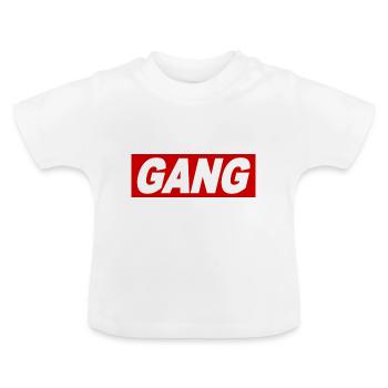 GANG cooler Spruch Obey Zeichen Geschenkidee - Baby Bio-T-Shirt mit Rundhals - Weiß - Vorne