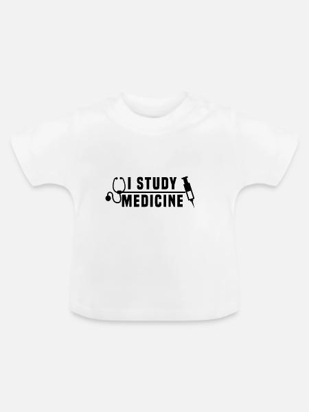 I STUDY MEDICINE - Baby Bio-T-Shirt mit Rundhals - Weiß