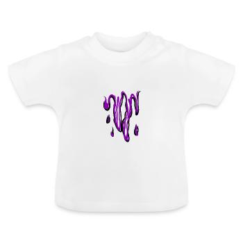 Dripping Purple Design - Baby Organic T-Shirt with Round Neck - white - Front