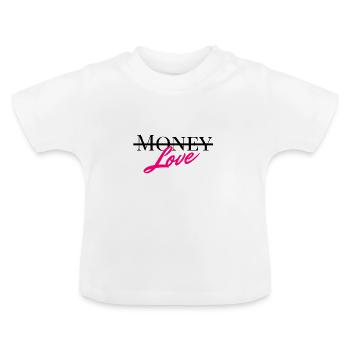 L'amour au lieu de l'argent - T-shirt bio col rond Bébé - blanc - Devant