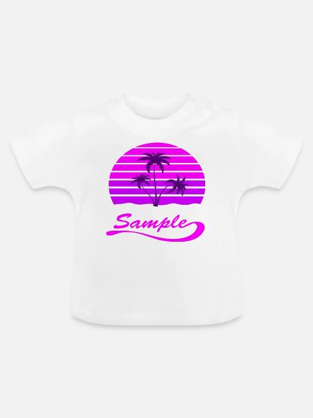 PALME - Baby Bio-T-Shirt mit Rundhals - Weiß