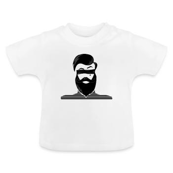 Bearded man man with beard sailor - Baby Organic T-Shirt with Round Neck - white - Front