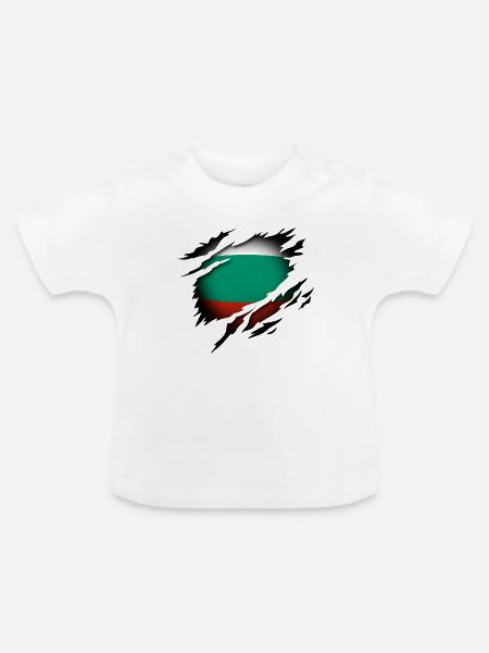 Bulgarien im Herzen - Baby Bio-T-Shirt mit Rundhals - Weiß