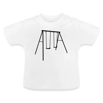 balançoire pour enfants b1 - T-shirt bio col rond Bébé - blanc - Devant