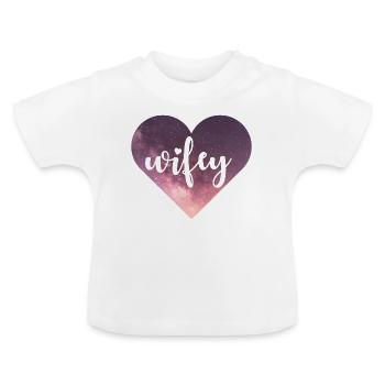 Wifey Galaxy Heart - T-shirt bio col rond Bébé - blanc - Devant