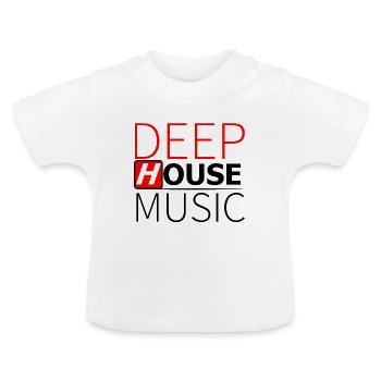 Deep House Music - Baby Organic T-Shirt with Round Neck - white - Front