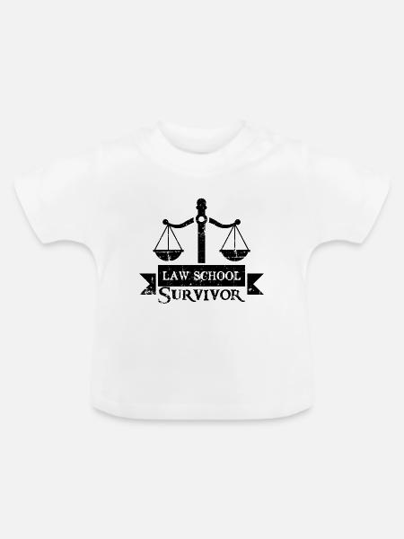 Law school Survivor Geschenk - Baby Bio-T-Shirt mit Rundhals - Weiß