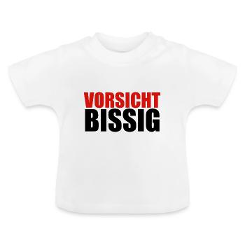 vorsicht bissig - Baby Bio-T-Shirt mit Rundhals - Weiß - Vorne