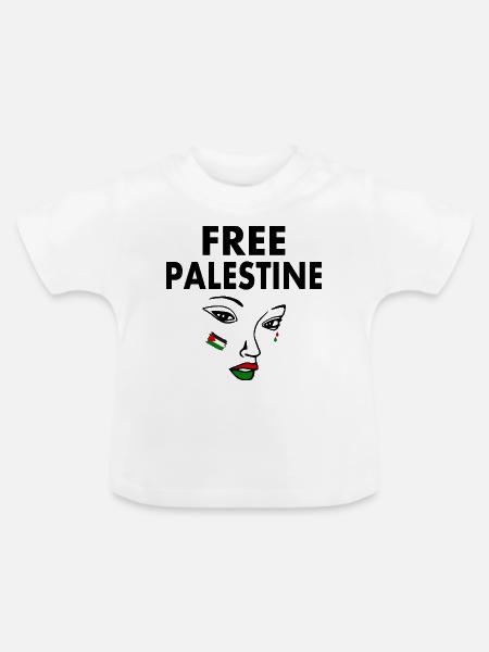 Free palestine - Baby Bio-T-Shirt mit Rundhals - Weiß