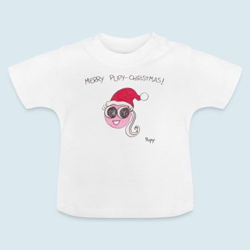 Merry Pupy Christmas - Baby Organic T-Shirt with Round Neck