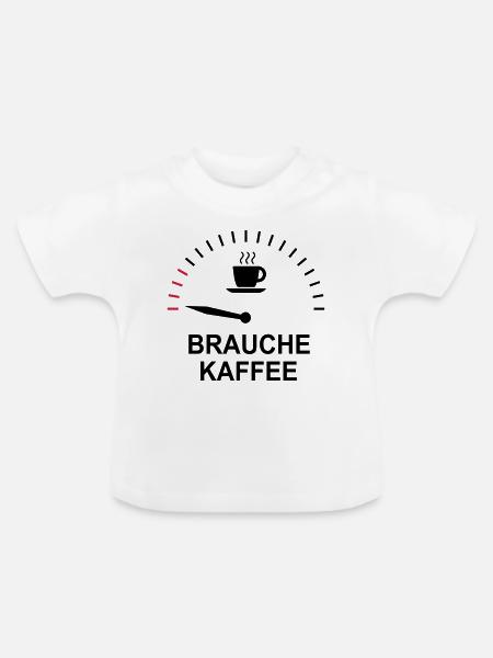 Kaffee - Baby Bio-T-Shirt mit Rundhals - Weiß