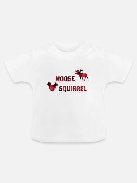 Moose Squirrel - Baby Bio-T-Shirt mit Rundhals - Weiß
