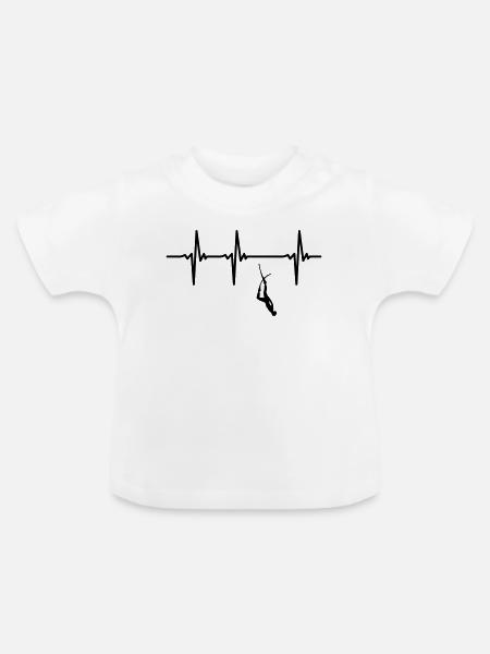Herzschlag Apnoe - Baby Bio-T-Shirt mit Rundhals - Weiß