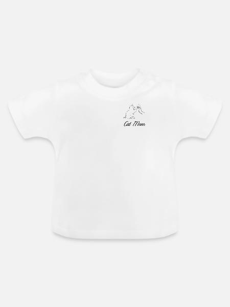 Cat Mom - Baby Bio-T-Shirt mit Rundhals - Weiß