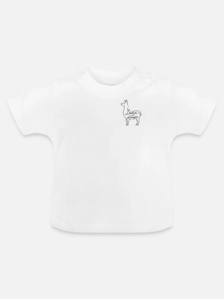 Lama nicht stressen - Baby Bio-T-Shirt mit Rundhals - Weiß