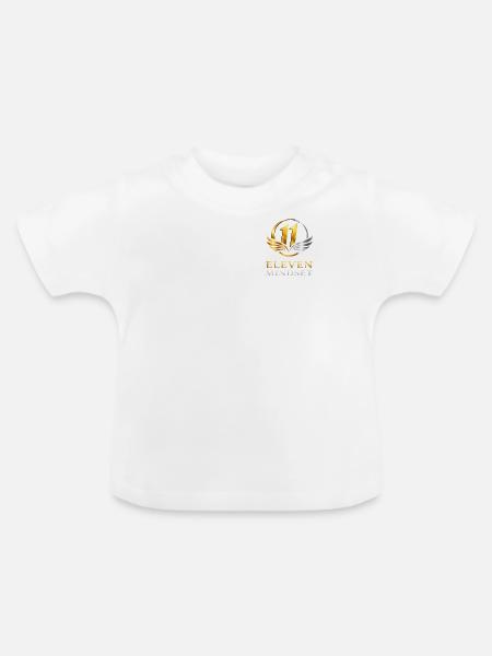 11 Mindset Flügel Logo - Baby Bio-T-Shirt mit Rundhals - Weiß