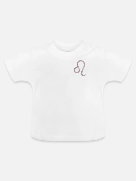 Löwe Sternzeichen - Baby Bio-T-Shirt mit Rundhals - Weiß