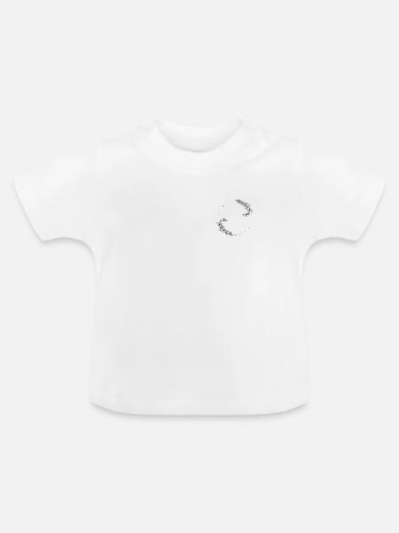 Blumen Rahmen - Baby Bio-T-Shirt mit Rundhals - Weiß