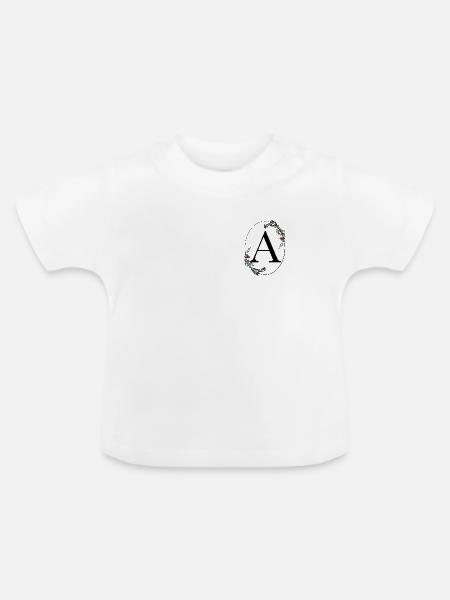 Buchstabe A - Baby Bio-T-Shirt mit Rundhals - Weiß